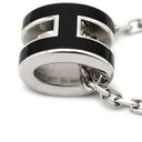 エルメス HERMES ポップアッシュ ミニ ペンダント ブラック×シルバー メタル ラッカー ネックレス 黒 Hモチーフ