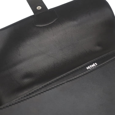 エルメス HERMES サックアデペッシュ 27 ブラック ボックスカーフ ビジネスバッグ シルバー金具 黒 ブリーフケース
