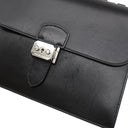 エルメス HERMES サックアデペッシュ 27 ブラック ボックスカーフ ビジネスバッグ シルバー金具 黒 ブリーフケース