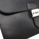 エルメス HERMES サックアデペッシュ 27 ブラック ボックスカーフ ビジネスバッグ シルバー金具 黒 ブリーフケース