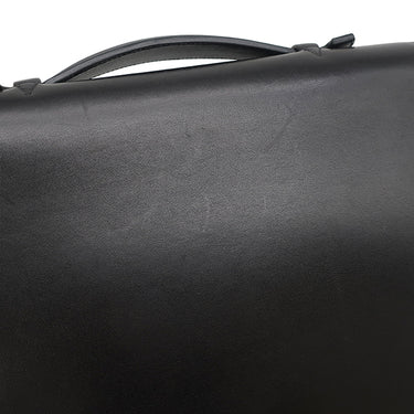 エルメス HERMES サックアデペッシュ 27 ブラック ボックスカーフ ビジネスバッグ シルバー金具 黒 ブリーフケース