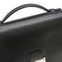 エルメス HERMES サックアデペッシュ 27 ブラック ボックスカーフ ビジネスバッグ シルバー金具 黒 ブリーフケース