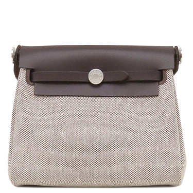 エルメス HERMES エールバッグジップ 20 ミニ エベンヌ×エクリュ キャンバス トワルミリタリー ヴァッシュハンター ショルダーバッグ シルバー金具 新品 未使用 2026年製