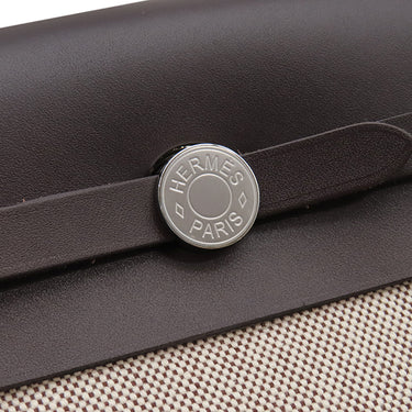 エルメス HERMES エールバッグジップ 20 ミニ エベンヌ×エクリュ キャンバス トワルミリタリー ヴァッシュハンター ショルダーバッグ シルバー金具 新品 未使用 2026年製