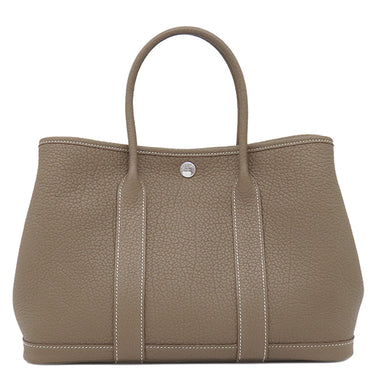 エルメス HERMES ガーデンパーティーTPM 30 エトゥープ ネゴンダ トートバッグ シルバー金具 グレージュ オールレザー