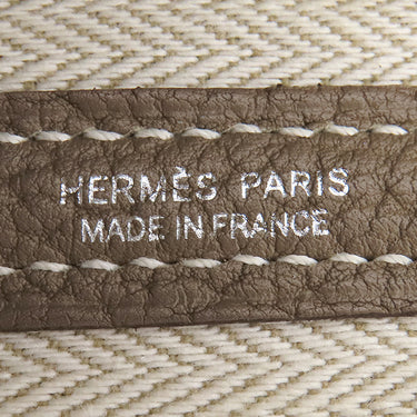 エルメス HERMES ガーデンパーティーTPM 30 エトゥープ ネゴンダ トートバッグ シルバー金具 グレージュ オールレザー