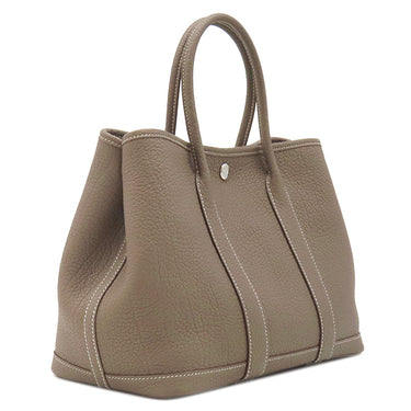 エルメス HERMES ガーデンパーティーTPM 30 エトゥープ ネゴンダ トートバッグ シルバー金具 グレージュ オールレザー