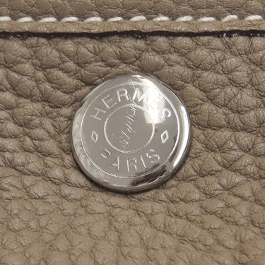 エルメス HERMES ガーデンパーティーTPM 30 エトゥープ ネゴンダ トートバッグ シルバー金具 グレージュ オールレザー