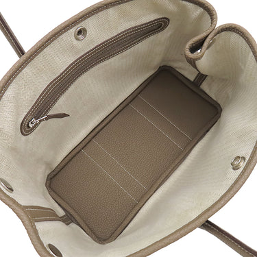 エルメス HERMES ガーデンパーティーTPM 30 エトゥープ ネゴンダ トートバッグ シルバー金具 グレージュ オールレザー