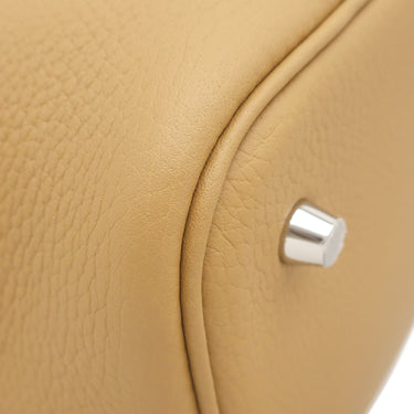 エルメス HERMES ピコタンロック MM 22 ビスキュイ トリヨンクレマンス ハンドバッグ シルバー金具 茶 2025年製