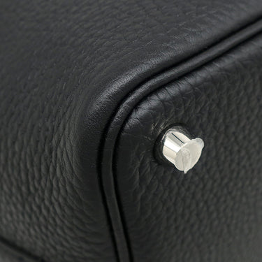 エルメス HERMES ピコタンロック 18 PM ブラック トリヨンクレマンス ハンドバッグ シルバー金具 黒