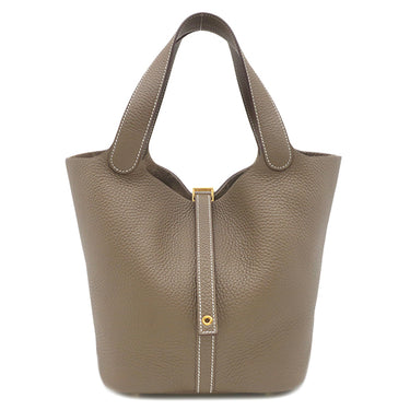 エルメス HERMES ピコタンロック MM 22 エトゥープ トリヨンクレマンス ハンドバッグ ゴールド金具 グレージュ