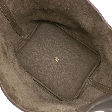 エルメス HERMES ピコタンロック MM 22 エトゥープ トリヨンクレマンス ハンドバッグ ゴールド金具 グレージュ
