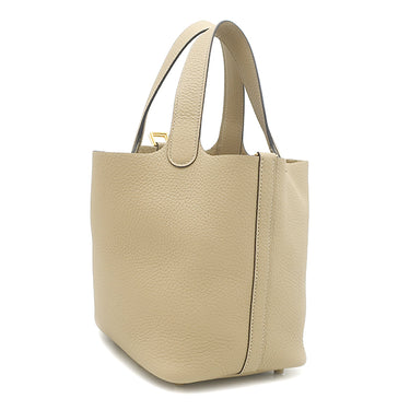 エルメス HERMES ピコタンロック 18 PM トレンチ トリヨンクレマンス ハンドバッグ ゴールド金具 新品 未使用 ベージュ 2025年製