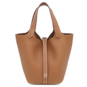 エルメス HERMES ピコタンロック 18 PM ゴールド トリヨンクレマンス ハンドバッグ シルバー金具 新品 未使用 茶 2026年製