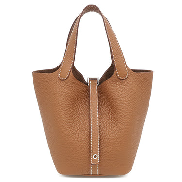 エルメス HERMES ピコタンロック 18 PM ゴールド トリヨンクレマンス ハンドバッグ シルバー金具 新品 未使用 茶 2026年製