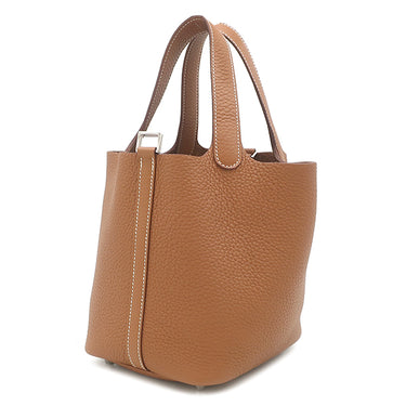 エルメス HERMES ピコタンロック 18 PM ゴールド トリヨンクレマンス ハンドバッグ シルバー金具 新品 未使用 茶 2026年製