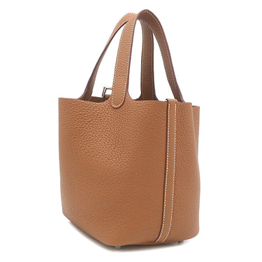 エルメス HERMES ピコタンロック 18 PM ゴールド トリヨンクレマンス ハンドバッグ シルバー金具 新品 未使用 茶 2026年製