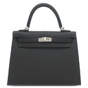 エルメス HERMES ケリー25 外縫い ブラック ヴォーエプソン 2WAYバッグ シルバー金具 新品 未使用 黒 2026年製