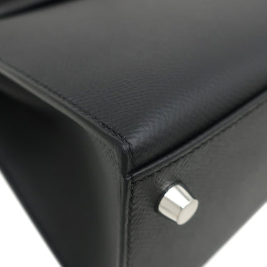 エルメス HERMES ケリー25 外縫い ブラック ヴォーエプソン 2WAYバッグ シルバー金具 新品 未使用 黒 2026年製