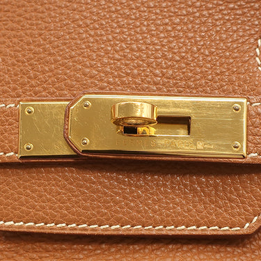 エルメス HERMES バーキン35 ゴールド トゴ ハンドバッグ ゴールド金具 茶