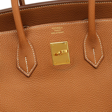 エルメス HERMES バーキン35 ゴールド トゴ ハンドバッグ ゴールド金具 茶