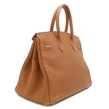 エルメス HERMES バーキン35 ゴールド トゴ ハンドバッグ ゴールド金具 茶