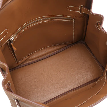 エルメス HERMES バーキン30 ゴールド トゴ ハンドバッグ シルバー金具 茶