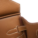 エルメス HERMES バーキン30 ゴールド トゴ ハンドバッグ シルバー金具 茶