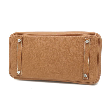 エルメス HERMES バーキン30 ゴールド トゴ ハンドバッグ シルバー金具 茶