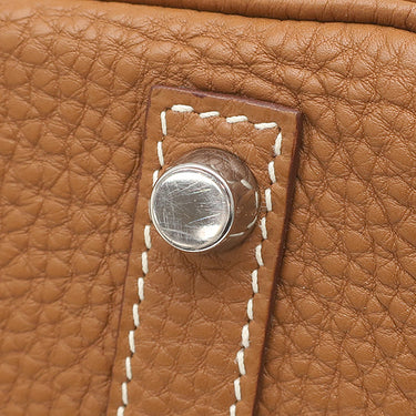 エルメス HERMES バーキン30 ゴールド トゴ ハンドバッグ シルバー金具 茶