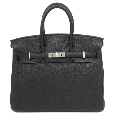 エルメス HERMES バーキン25 ブラック トゴ ハンドバッグ シルバー金具 黒