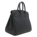 エルメス HERMES バーキン25 ブラック トゴ ハンドバッグ シルバー金具 黒