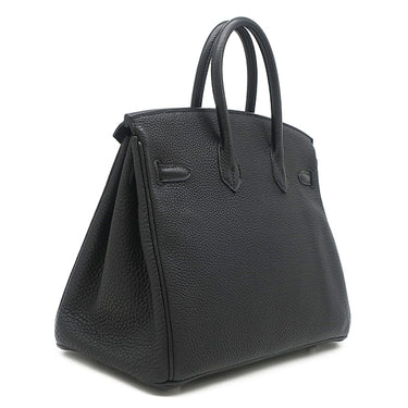 エルメス HERMES バーキン25 ブラック トゴ ハンドバッグ シルバー金具 黒