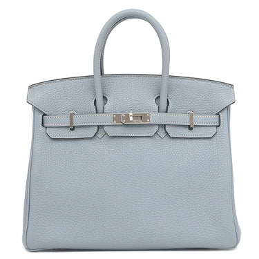 エルメス HERMES バーキン25 ブルーラン トゴ ハンドバッグ シルバー金具 青