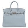 エルメス HERMES バーキン25 ブルーラン トゴ ハンドバッグ シルバー金具 青