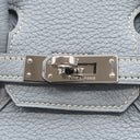 エルメス HERMES バーキン25 ブルーラン トゴ ハンドバッグ シルバー金具 青