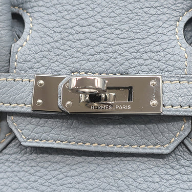 エルメス HERMES バーキン25 ブルーラン トゴ ハンドバッグ シルバー金具 青