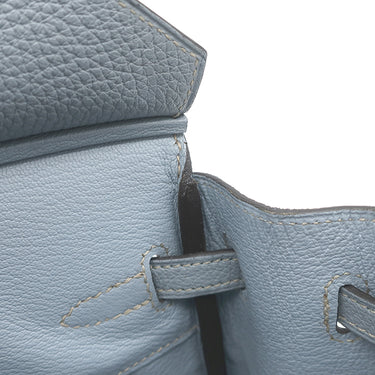 エルメス HERMES バーキン25 ブルーラン トゴ ハンドバッグ シルバー金具 青