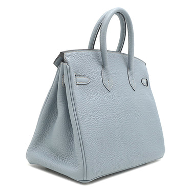 エルメス HERMES バーキン25 ブルーラン トゴ ハンドバッグ シルバー金具 青