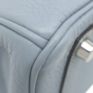 エルメス HERMES バーキン25 ブルーラン トゴ ハンドバッグ シルバー金具 青