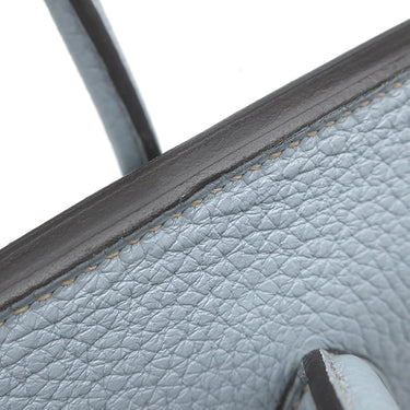 エルメス HERMES バーキン25 ブルーラン トゴ ハンドバッグ シルバー金具 青