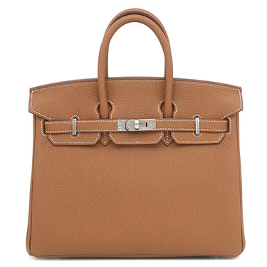 エルメス HERMES バーキン25 ゴールド トゴ ハンドバッグ シルバー金具 新品 未使用 茶 2026年製