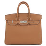 エルメス HERMES バーキン25 ゴールド トゴ ハンドバッグ シルバー金具 新品 未使用 茶 2026年製