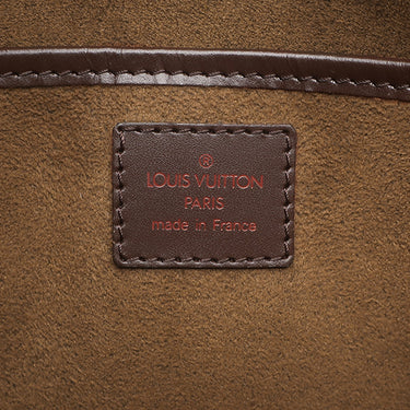 ルイヴィトン LOUIS VUITTON サンルイ N51993 ダミエエベヌ ダミエキャンバス セカンドバッグ ゴールド金具 茶 クラッチ 収納式リストストラップ付き リカラー有
