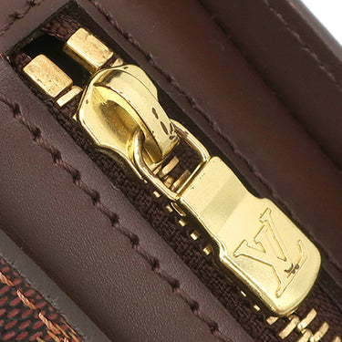 ルイヴィトン LOUIS VUITTON サンルイ N51993 ダミエエベヌ ダミエキャンバス セカンドバッグ ゴールド金具 茶 クラッチ 収納式リストストラップ付き リカラー有