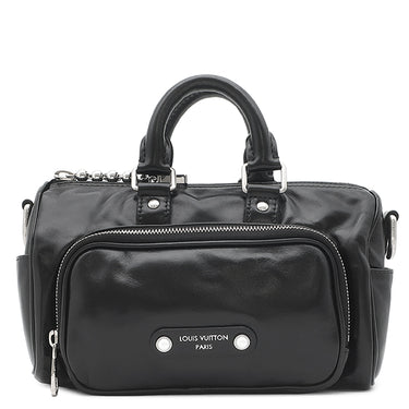 ルイヴィトン LOUIS VUITTON キーポル カーゴ バンドリエール 25 M13988 ブラック カーフ 2WAYバッグ シルバー金具 黒 ボストン ショルダー LVチャーム