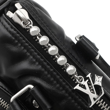 ルイヴィトン LOUIS VUITTON キーポル カーゴ バンドリエール 25 M13988 ブラック カーフ 2WAYバッグ シルバー金具 黒 ボストン ショルダー LVチャーム
