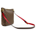 ルイヴィトン LOUIS VUITTON サウス バンク N42230 ダミエエベヌ×レッド ダミエキャンバス ショルダーバッグ ゴールド金具 茶 ショルダー タッセル付き