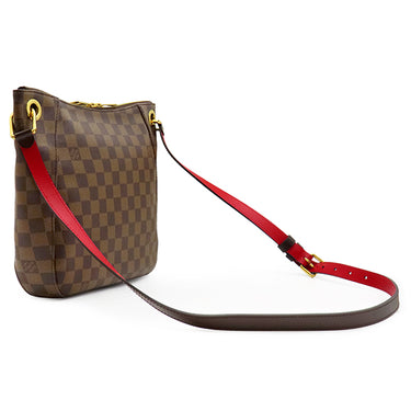 ルイヴィトン LOUIS VUITTON サウス バンク N42230 ダミエエベヌ×レッド ダミエキャンバス ショルダーバッグ ゴールド金具 茶 ショルダー タッセル付き